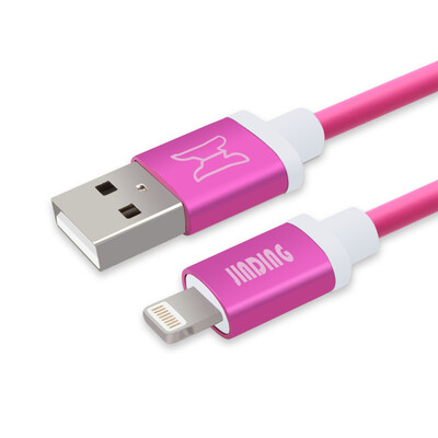 

JINDING JD-P013 Яблочный кабель передачи данных iphone мобильный телефон быстрый заряд USB-кабель для передачи данных iphone5 / 6s / 7 Plus / SE / ipad air mini 1,5 м красный