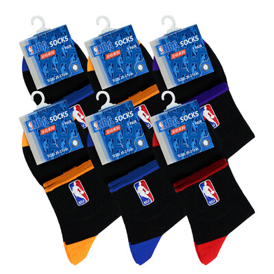 

NBA носки мужчины носки баскетбольные носки эластичная полоса вышивка секция расчесанные хлопчатобумажные носки 6 пар оборудования