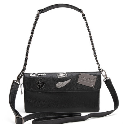 

Французский леденец LOLLIPOPS CN007 первый слой кожи яркий значок маленькая сумка черный