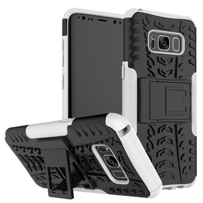 

Fivice Samsung S8 Case TPU anti-fall tire pattern back clip bracket phone case