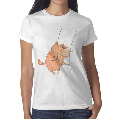 

cat Gymnastics Equipment Pretty Women White T-Shirt Cotton Fashion T-Shirts