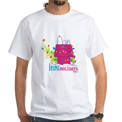 

CafePress - Snoopy Home for the Holidays White T-Shirt - 100 Cotton T-Shirt White