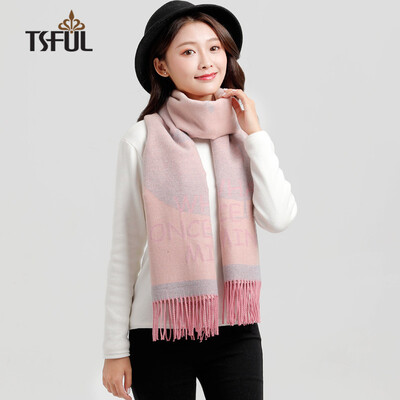 

Tsful scarf student Korean spring&autumn winter flamingo big shawl warm long thickened scarf sweet fashion trend men&women LS814WJB pink