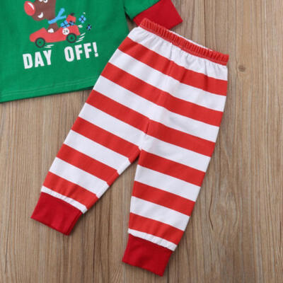

US Newborn Kids Baby Girl Boy Xmas Deer Car Tops Pants Headband Outfits Pajamas