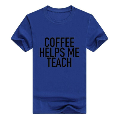 

Coffee Helps Me Teach - Funny Teaching Men Cotton T-Shirt