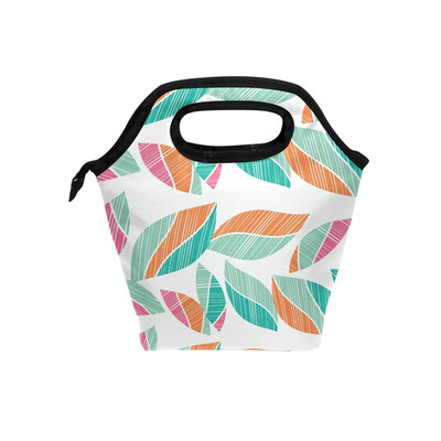 

Lunch Bag Tote Bag Colorful Leaves Travel Picnic Organizer Lunch Holder Handbags Lunch Bag Box for Office