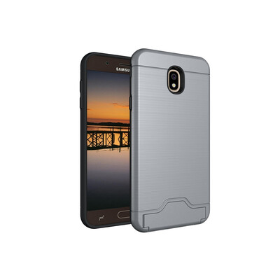 

Fivice Samsung J7 2018 Case TPU all-inclusive anti-drop brushed card with bracket mobile phone case
