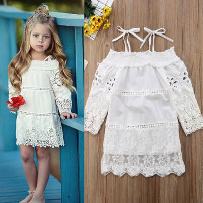 

Pageant Flower Girl Dress Kids Lace Floral Wedding Bridesmaid Gown Formal Dress