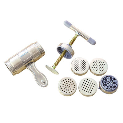 

UpperX Stainless Steel Manual Noodles Press Machine Pasta Maker with 5 Noodle Mould