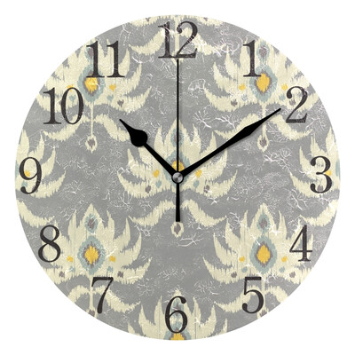

Wall Clock Arabic Numerals Design Boho Seamless Pattern Round