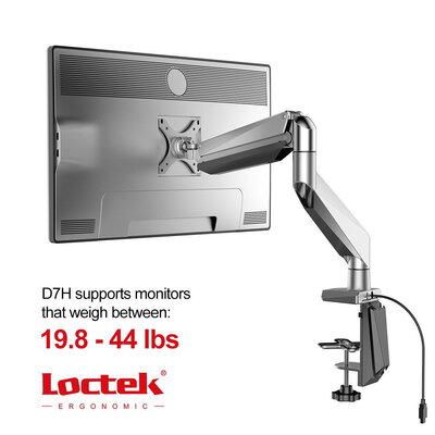 

Heavy Duty Gas Spring Single Monitor Arm Desk Mounts LCD Stand Fits for 17"-34" Monitor supports monitors weighting from 198 lbs to 44 lbs