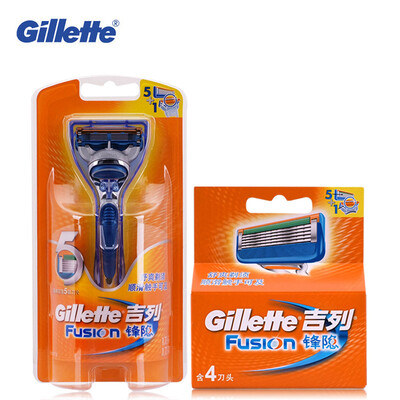 

Подлинная джилетт слитый Для Бритья Лезвия Для Мужчин 1 держатель + 5 Бит Бренд Бритва Menshaving Уход За Лицом