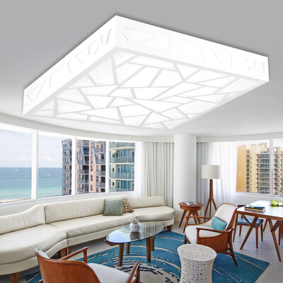 

Jingdong Supermarket] for the first time carved imitation sheepskin LED ceiling lamp bedroom living room study bathroom lights wood-plastic plate Daqing past DD1809 ivory white