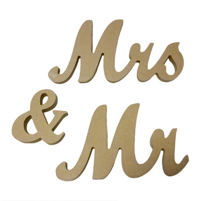 

UpperX LARGE VINTAGE Mr & Mrs Wooden Letters for Wedding Decoration DIY Decor