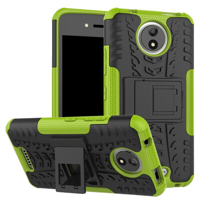 

Fivice Motorola Moto C Case TPU anti-fall tire pattern back clip bracket phone case