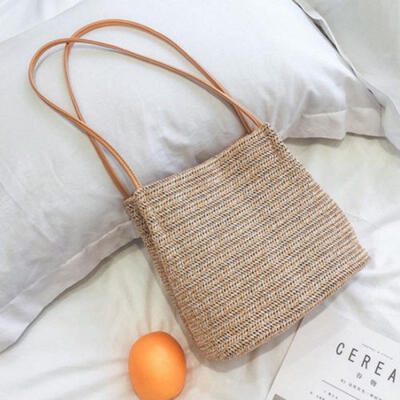 

Women Girls Straw Bag Woven Round Handbag Purse Crossbody Beach Summer Bags