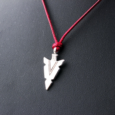 

Arrow pendant adjustable black leather rope necklace imitation leather rope spear accessories