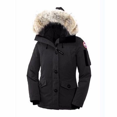 

Goose Womens Montebello Parka Women Winter Coat Goose Down Feather Jacket Waterproof Overcoat with Big Real Coyote Fur Collar for