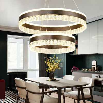 

Baycheer HL487581 Personality 2 Rings Brushed Aluminum Circular LED Chandelier in Brown Warm Light