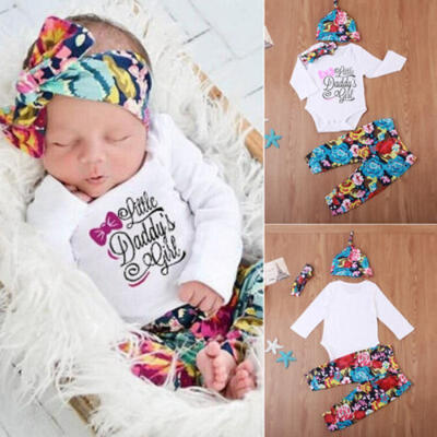 

Newborn Baby Girl Outfit Clothes Romper Jumpsuit Bodysuit Pants Hat Headband New