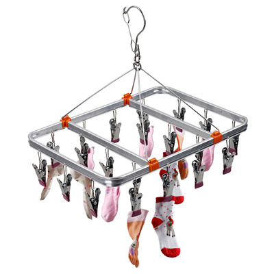 

[Jingdong supermarket] the United States and customers long clothes jacket anti-wind aluminum drying rack 20 folder