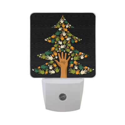 

ALAZA LED Night Light With Smart Dusk To Dawn SensorBlack Dice Background Plug In Night Light