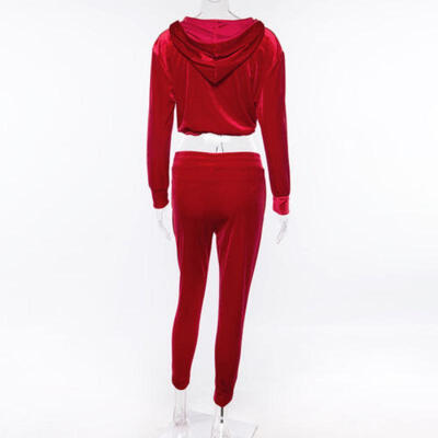 

2Pcs Women Tracksuit Hoodies Sweatshirt Pants Sets Sport Casual Suit Sweats XN