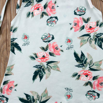 

New Kids Baby Girl Princess Flower Dress Summer Bandage Casual Clothes Outfit w