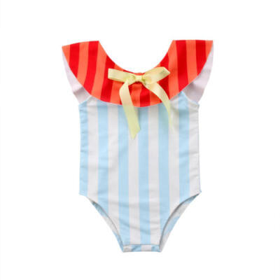 

Kids Baby Girl Striped Bikini Suit Costume Swimmable Swimwear Swimsuit Beachwear