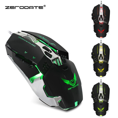 

ZERODATE X800 Wired Gaming Mouse with LED Light 3200DPI Adjustable Weight