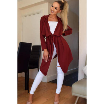 

Womens Long Sleeve Lace Up Sweater Cardigan Jumper Jacket Loose Coat Outwear