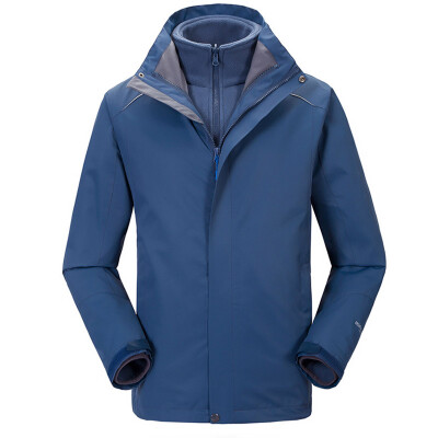 

Jingdong self-operated Fugui bird FUGUNIAO couple models three-in-one jacket waterproof warm hooded detachable two-piece suit D855 mens iron gray blue