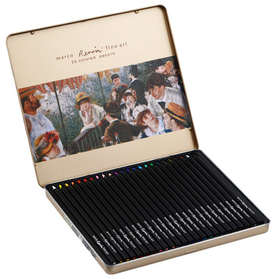 

Marco 3200-24TN Renoir Series 24-color black wood oily color pencil color pen color lead iron box