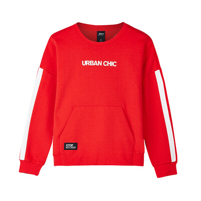 

Special step sweater female 2018 autumn new pullover sweater womens pullover simple small word pocket shirt 882328059027 red M