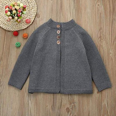 

Girls Sweater Toddler Kids Baby Girls Outfit Clothes Button Knitted Tops Sweater