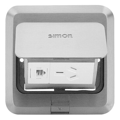 

Simon (SIMON) ground plug-in floor socket pop-up phone plus network socket metal silver TD120F19H
