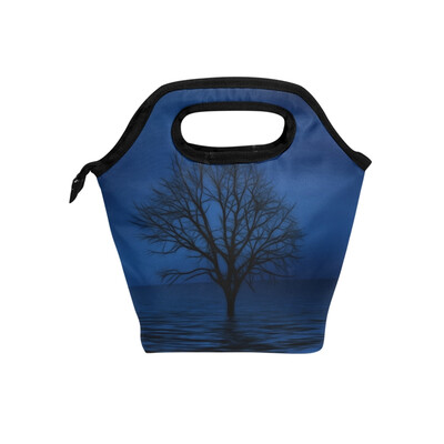 

Lunch Tote Bag Dry Tree Travel Picnic Insulated Lunch Handbags Portable Zipper Lunch Bag Box