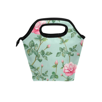 

Lunch Bag Tote Bag Pink Flower Travel Picnic Organizer Lunch Holder Handbags Lunch Bag Box for Office