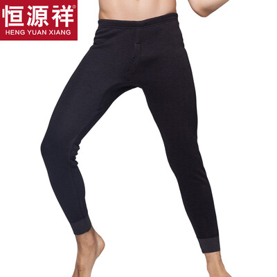 

Hengyuan Xiangde velvet warm pants men thickening plus velvet Slim warm mens leggings black male models 185110 XXXL
