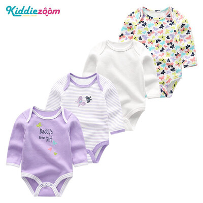 

Long Sleeve Baby Boys Clothes Newborn Bodysuits Clothing Sets 4PCS Roupa de bebe Unicorn Baby Girls Clothes Rompers 0-12M Purple