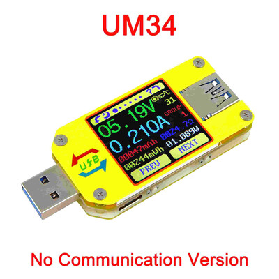 

RD UM34 USB 30 Type- C Color LCD Display Tester Voltage Current Meter Voltmeter Ammeter Battery Charge Cable Impedance Resistance