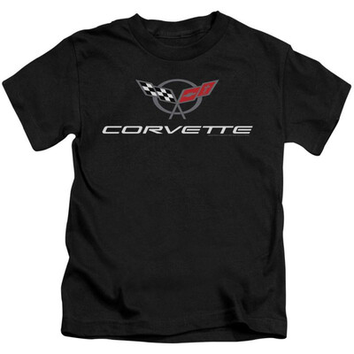 

Chevy Boys Corvette Modern Emblem Childrens T-shirt Black