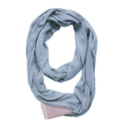 

Fashion Unisex Warm Fashion Infinity Scarf with Zipper Pocket for All Season