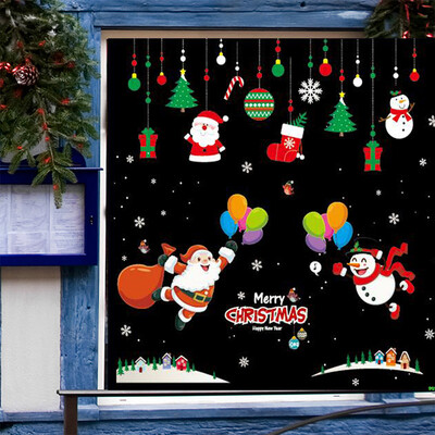 

Christmas Decoration Gift Glass Wall Sticker Window Display Shop Decoration Sticker Santa Claus 4 Pack