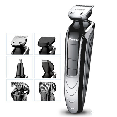 

Top quality kemei Waterproof Electric hair clipper shaver beard trimmer nose ear rechargeable cutting haircut kit men face care