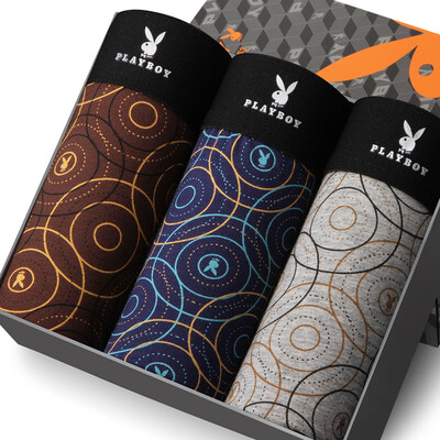 

Playboy (PLAYBOY) 5870 мужское нижнее белье хлопок мужские плоские брюки увеличить молодежь дышащая талия четыре угловых нижнее белье мужчины 3 подарочная коробка многоцветная XXXL