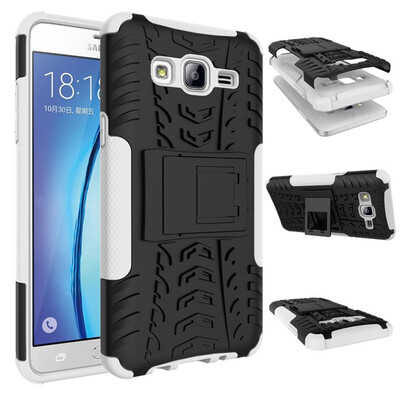 

Fivice Samsung J5 primeOn 5 Case TPU anti-fall tire pattern back clip bracket phone case