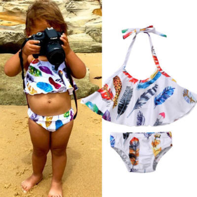 

2Pcs Newborn Kids Baby Girls Swimwear Swimsuit Bathing Suit Beachwear Tankini AU
