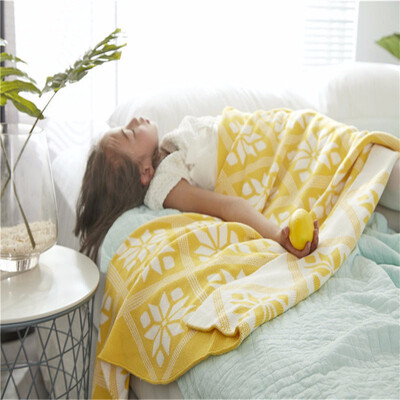 

Totally Cotton Knitted Blanket Child Air Conditioning Lunch Break Blanket New Product Hold Blanket
