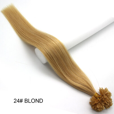 

Pre Bonded Nail U Tip Keratin Fusion Real Hair Womens Human Hair Extension Straight 100s 16-26inches